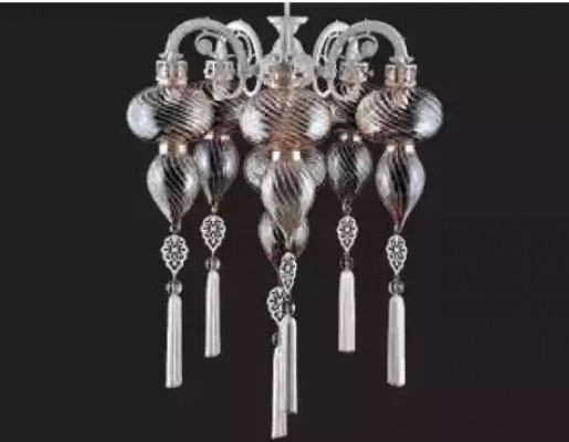 Nástropní lustr Lüster Lustr Stropní lampa Lampy Sklo Stříbrná Nový