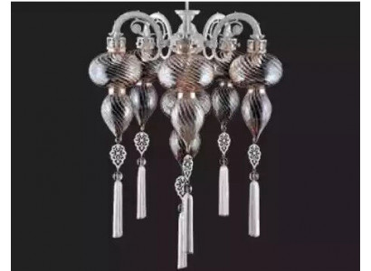 Nástropní lustr Lüster Lustr Stropní lampa Lampy Sklo Stříbrná Nový