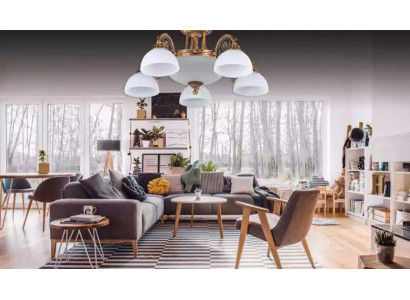 Svítidla stropní lustr lustr lustr bílý stropní lampa sklo zlato