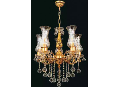 Nástropní lustr Luxus Gold Krystalový lustr Lampa orbe Kristal Art