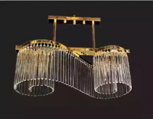 Lustr a stropní lampa z luxusního zlata s moderním sklem