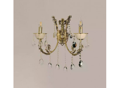 Nástěnná lampa Lustre Zlatá krystalová stěnní lampa