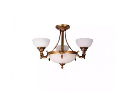 Klasická bílá stropní lampa závesná zlatý design lustr