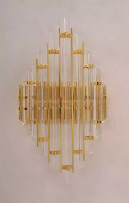 Nástěnná lampa Crystal obývací pokoj zlatá luxusní nábyteková lampa do ložnice.