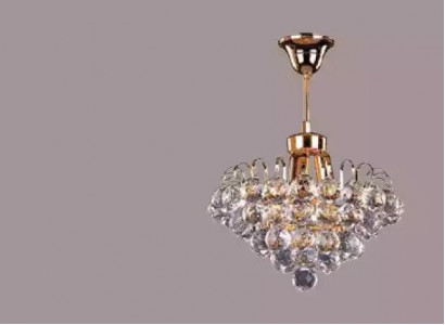 Nástropní lampa, lustr, cínový lustr, zlatý lustr, lustr s krystaly, lampa.