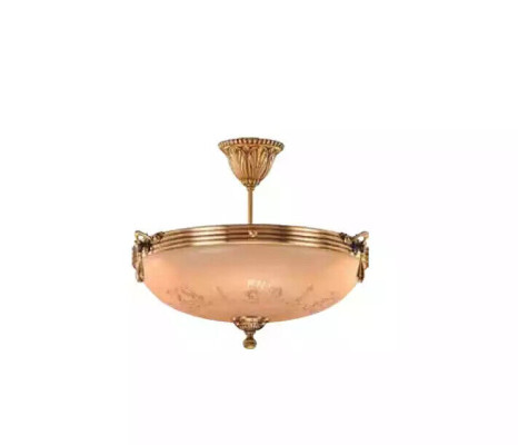 Kronleuchter Deckenlampe Lüster Deckenleuchter Lampe Glas Gold Beige