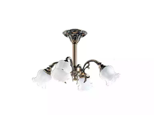 Lüster Deckenleuchter Blumen Kronleuchter Deckenlampe Lampe Glas Grau