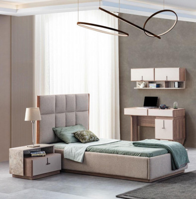 Dětský pokoj Nábytek Designér Jednolůžko Dřevo Noční stolek Psací stůl 4 kusy