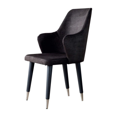 Šedý jídelní židle set 6 kusů designových potahovaných židlíństofové židle