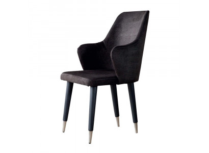 Šedý jídelní židle set 6 kusů designových potahovaných židlíństofové židle