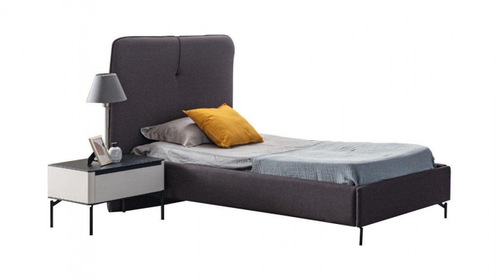 Šedý nábytek pro děti Designer dětská postýlka Dřevěný noční stolek Luxusní sada