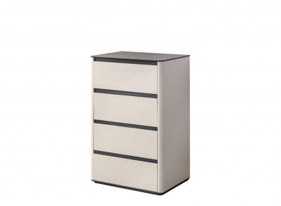 Béžový dřevěný komodník 4dveřová dřevěná skříň Ložnice Elegatní vestavěná skříň