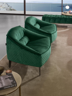 Křeslo Jednosed Luxus 1Sitzer Čalouněný Sedadlo Designer Textilní Sedačka Tkanina Moderní