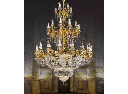 Křišťálový lustr Náhrdelní světlo Chrámový obývací pokoj Luxus Lesk Lampa 360 cm