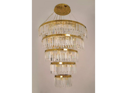 Lustr luxus zlatý stropní lampa s křišťálovými lustry