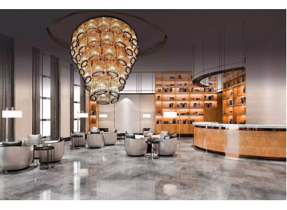 Moderní zlatá stropní lampa do domácnosti obývacího pokoje Nová luxusní pro styl.