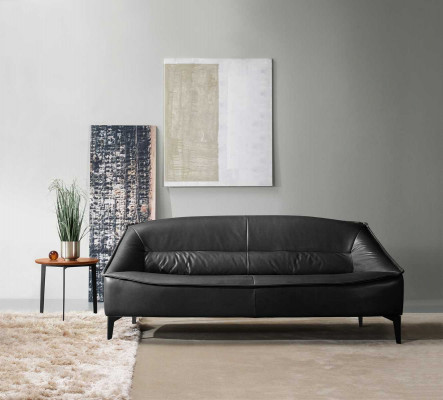 Třísedák Luxus Pohovka 3 Místné Pohovky Pohodlí Kožené Design Křeslo Nábytek Styl Černá