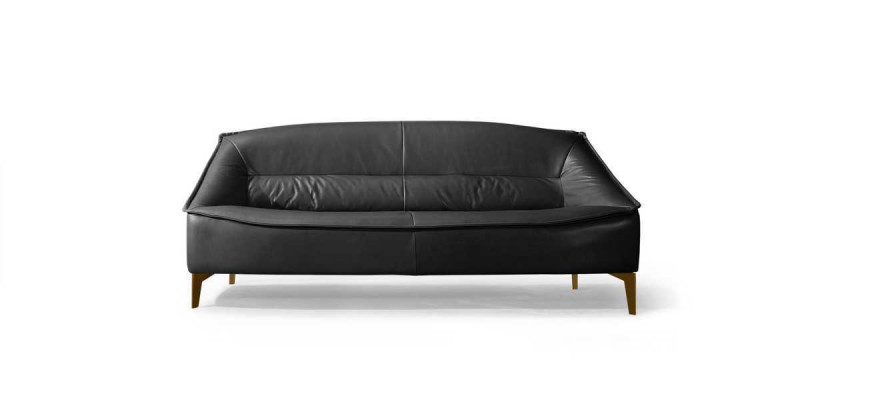 Třísedák Luxus Pohovka 3 Místné Pohovky Pohodlí Kožené Design Křeslo Nábytek Styl Černá
