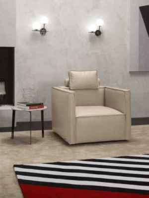 Křeslo jednosedák luxus 1 sedadlo potah sedadla design beige sedadla kožená Prianera nová