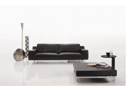 Třísedák Luxus Pohovka 3 Místná Pohovka Designová Pohovka Nábytek Styl Kožené Černé