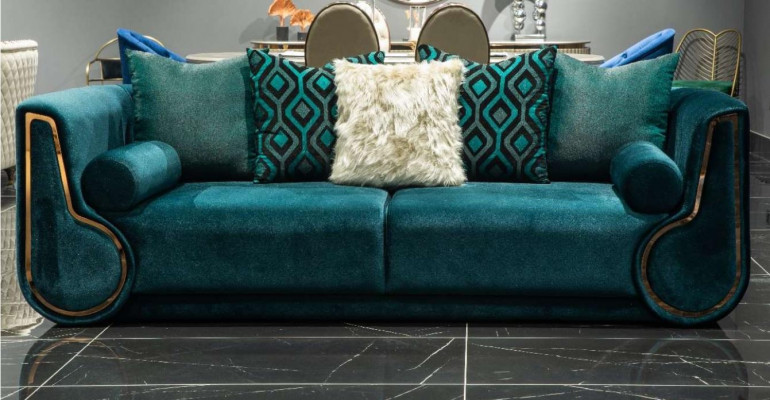 Třísedací látková pohovka 3místná pohovka moderního designu zelená nová