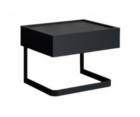 Ložnice noční stolek Černý Stylový ze dřeva a nerezové oceli Nový
