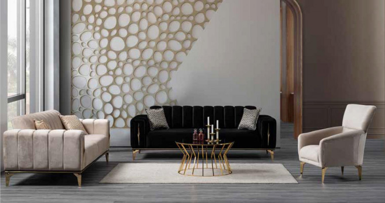Měkké polstrování Luxusní sada 3+2+1 sedadla Pohodlný moderní styl pro obývací pokoj