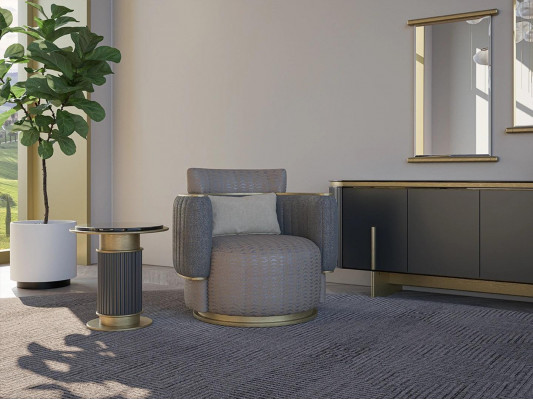 Obývací pokoj zařízení Šedá židle Polstrovaná textil Moderní Nábytek Nový