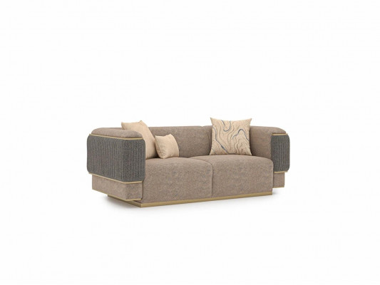 Design Modern Šedá Dvousedadlová Pohovka Gauč Obývací Pokoj Zařízení Nové