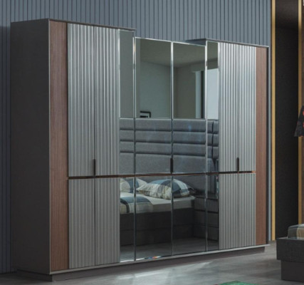 Moderní skleněná skříň Luxus šatní skříně ložnice Dřevěný nábytek Nový