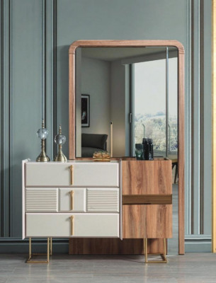 Moderní komoda se zrcadlem - designové komody - ložnice - sada 2 kusy