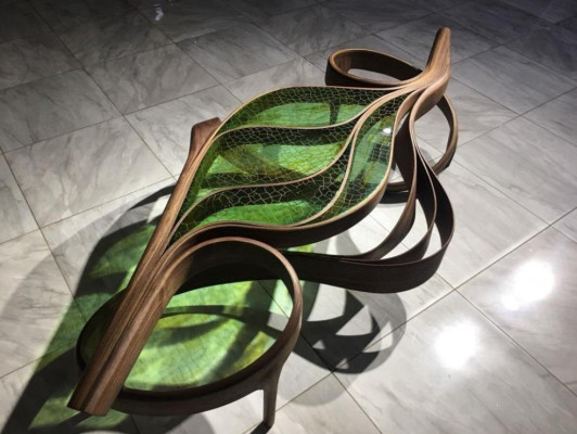 Moderní stůl z epoxidové pryskyřice, kávový stůl ze dřeva, konferenční stolek.