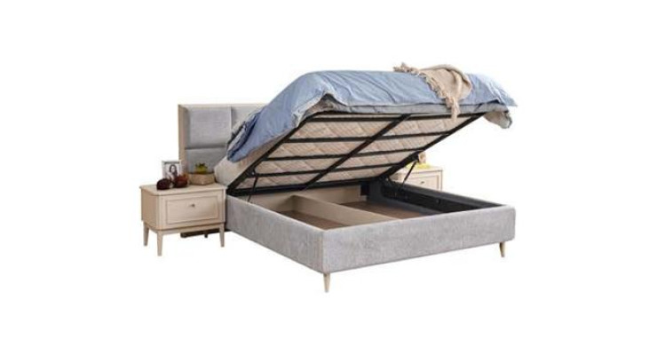 Ložnice set Luxus Komplettes Bett 2x Nachttisch Kleiderschrank Modern 4tlg