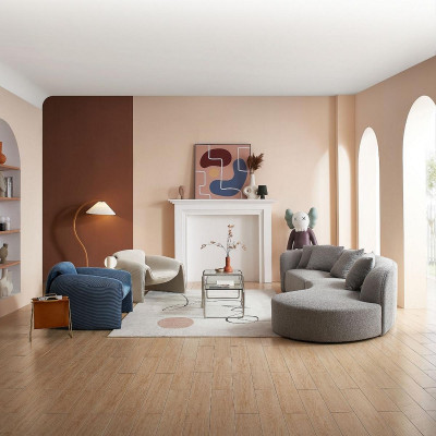 Šedé pětimístné luxusní pohovka Velká obývací souprava Moderní nábytek Nový