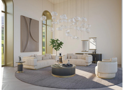 Sofa kompletní 3 dílná obývací stěna design tří a dvousedačka lůžka.