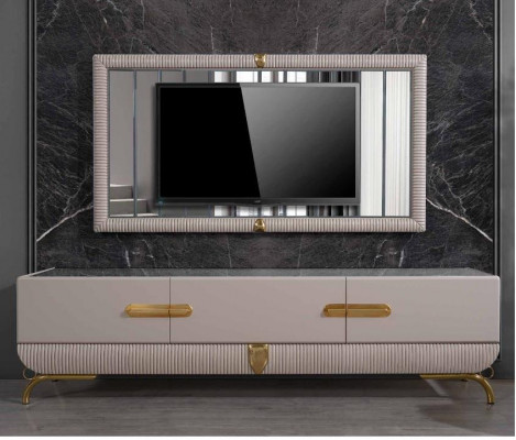 Wohnzimmer Wand Holz Modern Stil Regal Wohnzimmer Möbel Schrank RTV mit TV Rahmen