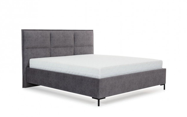 Ložnice set šedá postel Elegantní 2x noční stolky Kompletní sada Krásná 3 dílná.