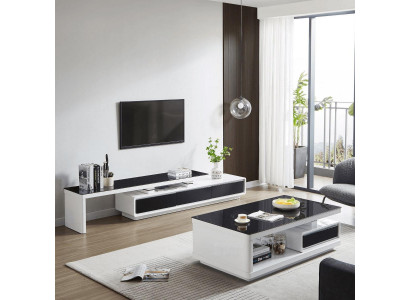 Černobílý televizní stojan Luxus skříň skleněný komod Sideboard obývací pokoj nábytek