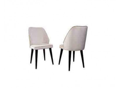 Bílá čalouněná židle Luxus Dining Room Armchair Dřevěné nohy Návrhářský nábytek