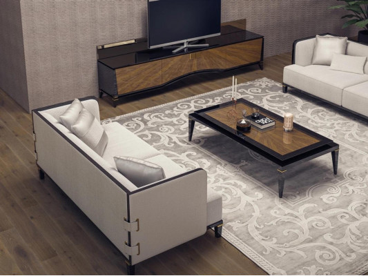 Nábytek Pohovka Pohovka Designér 2x Třísedák Sofy Moderní Bílý Nábytek