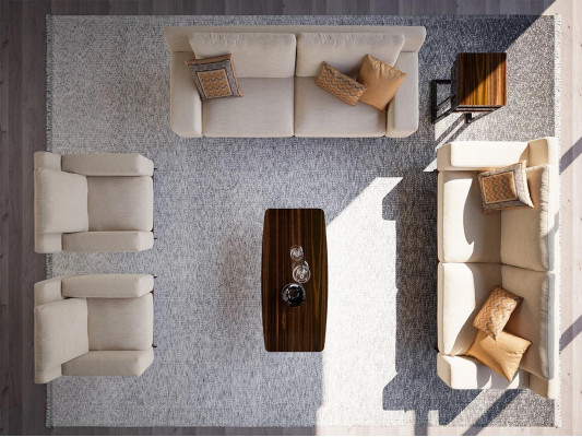 Kompletní nábytek obývacího pokoje 2x třísezená sofa gauč konferenční stůl textilní křeslo nové