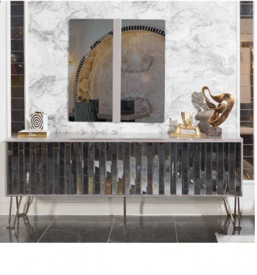 Designer Beige jídelní sestava s jídelním stolem a 4 židlemi, 7dílná nová