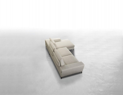 Textil Luxus rohová sedací souprava L tvaru - Moderní bílý potah se sedáky - Nový nábytek do obývacího pokoje.