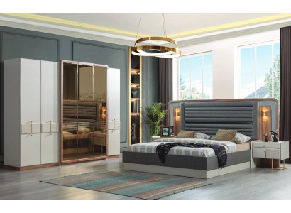 Kompletní ložnice luxusní set postel 2x noční stolky moderní nábytek 4 kusy.