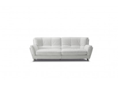 Luxus sofa 3místná pohovka Dřevěný nábytek Třísedadlový rozkládací gauč Prianera Sedací souprava Bílé kůže