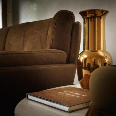 Luxus sofa 3místná pohovka Dřevěný nábytek Třísedadlový rozkládací gauč Prianera Sedací souprava Bílé kůže