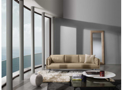 Luxus třísedák Prianera pohovka Relax potah nábytek béžové pohovky kůže