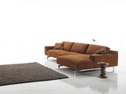 Ecksofa hnědá design čalounění pohovka textilní obývací pokoj L tvar sedací soupravy Prianera