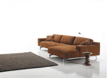 Ecksofa hnědá design čalounění pohovka textilní obývací pokoj L tvar sedací soupravy Prianera