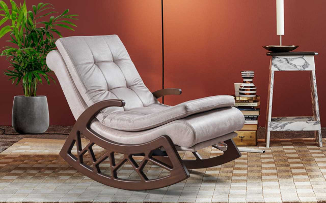Moderní dřevěná houpačka Vznešený relaxační nábytek do obývacího pokoje s dřevěnou konstrukcí Nový.